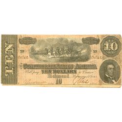 $10 1864 Richmond Virginia Confederate States of America Large Note