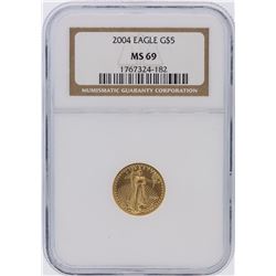 2004 NGC Graded MS69 $5 American Eagle 1/10 oz Gold Coin