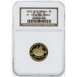 2002-W Ultra Cameo NGC Graded PF70 Olympics $5 Commemorative Gold Coin