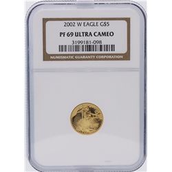 2002-W NGC Graded PF69 Ultra Cameo $5 American Eagle Gold Coin