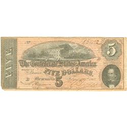 $5 1864 Richmond Virginia Confederate States of America Large Note