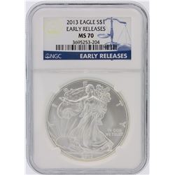 2013 NGC Graded MS70 $1 American Silver Eagle Silver Coin