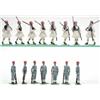 Image 1 : Britains toy soldiers, set 117 Egyptian Infantry, seven troopers at attention, and set 196 Greek...