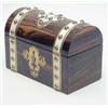 Image 1 : A Victorian coromandel domed stationary casket, with ivorine and brass banding, 7.75ins wide...