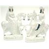 Image 1 : A pair of Victorian Staffordshire pottery portrait figures, on horseback, King William III and Qu...