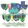 Image 1 : A Victorian green glass jug, 6ins, 21 various drinking glasses with coloured bowls and a Venetian...