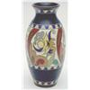 Image 1 : A Gouda earthenware vase, ovoid and painted with stylised flowers in polychrome, 10.5ins...
