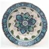 Image 1 : A Victorian Doulton Lambeth dish, painted in a Persian design with stylised flowers and leaves pr...