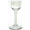 Image 1 : An 18th century Jacobite wine glass, the rounded bowl engraved with leaves and single rosebud, on...