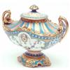 Image 1 : A Royal Crown Derby pedestal vase and cover painted by Desire Leroy, two-handled oval body painte...