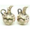 Image 1 : A pair of late Victorian Royal Crown Derby ewers, globular bodies painted and gilded with a Japan...