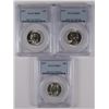 Image 1 : ( 3 ) 1957 WASHINGTON QUARTERS, PCGS MS-65