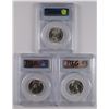 Image 2 : ( 3 ) 1957 WASHINGTON QUARTERS, PCGS MS-65
