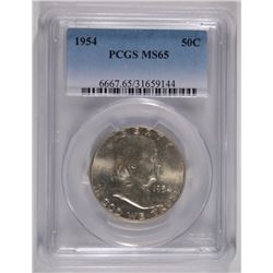 1954 FRANKLIN HALF DOLLAR, PCGS MS-65