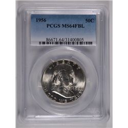 1956 FRANKLIN HALF DOLLAR, PCGS MS-64 FBL
