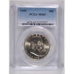 1959 FRANKLIN HALF DOLLAR, PCGS MS-65