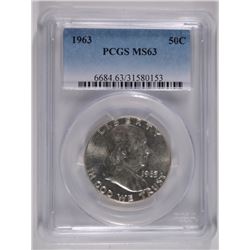 1963 FRANKLIN HALF DOLLAR, PCGS MS-63