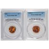 Image 1 : 1944 & 1955-S LINCOLN CENTS, PCGS MS-66+ RED