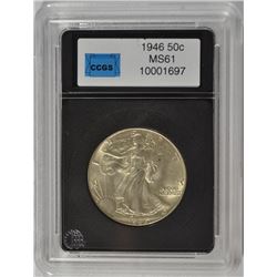 1946 WALKING LIBERTY HALF DOLLAR, CCGS CHOICE BU