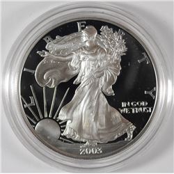 2003 PROOF AMERICAN SILVER EAGLE IN NICE ORIGINAL BOX/CERT