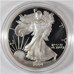 2004 PROOF AMERICAN SILVER EAGLE IN NICE ORIGINAL BOX/CERT