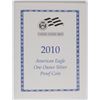 Image 3 : 2010 PROOF AMERICAN SILVER EAGLE IN NICE ORIGINAL BOX/CERT