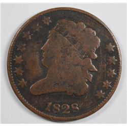 1828 HALF CENT (12 STAR) VG/F