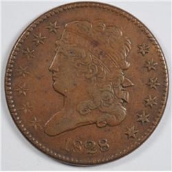 1828 HALF CENT (13 STAR) VF/XF
