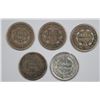 Image 2 : (5) SEATED HALF DIMES (1839-O, 1853, 1853-O, 1858, 1871)