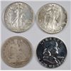 Image 1 : (4) MISC HALF DOLLARS (1844-O, 1942, 1942-D, 1960 PR)