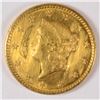Image 1 : 1849-C $1.00 GOLD AU BU LIGHT MARKS OBVERSE, VERY RARE COIN! CLOSED WREATH