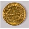 Image 2 : 1849-C $1.00 GOLD AU BU LIGHT MARKS OBVERSE, VERY RARE COIN! CLOSED WREATH