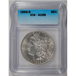 1898-S MORGAN DOLLAR ICG AU-58