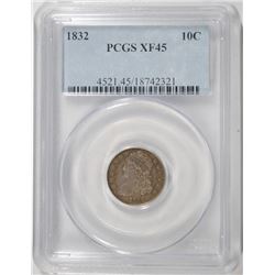 1832 CAPPED BUST DIME, PCGS XF-45