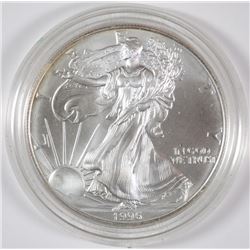1996 AMERICAN SILVER EAGLE, GEM BU,  KEY DATE IN THE SERIES