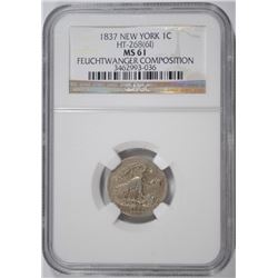 1837 FEUCHTWANGER ONE CENT HT-268 (61) NGC MS-61