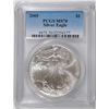 Image 1 : 2005 AMERICAN SILVER EAGLE, PCGS MS-70 RARE LISTS IN PCGS PRICE GUIDE AT $700.00