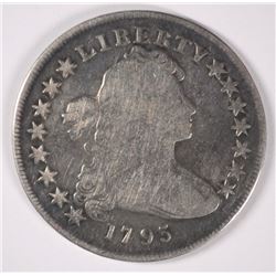 1795 DRAPED BUST HALF DOLLAR, VG+ LIGHT SCRATCH ON OBVERSE