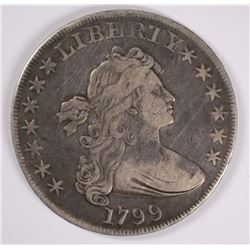1799 DRAPED BUST SILVER DOLLAR, VF