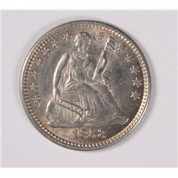 1858 SEATED HALF DIME, CHOICE BU+  BLAST WHITE!