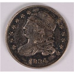 1834 CAPPED BUST DIME, AU  NICE ORIGINAL COLOR