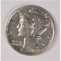 1942/1D MERCURY DIME, AU NICE!