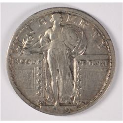 1919-S STANDING LIBERTY QUARTER, XF RARE!!