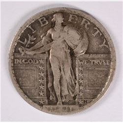 1921 STANDING LIBERTY QUARTER, VF