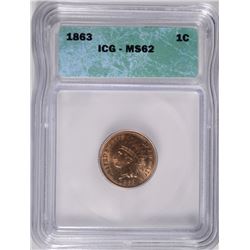 1863 INDIAN CENT ICG MS-62