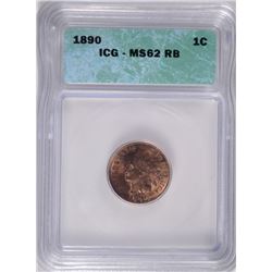 1890 INDIAN CENT ICG MS-62 RB