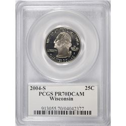 2004-S WISCONSIN STATE QUARTER, PCGS PR-70 DCAM