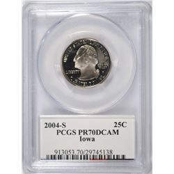 2004-S IOWA STATE QUARTER, PCGS PR-70 DCAM