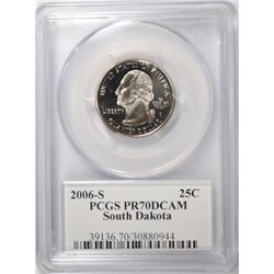2006-S SOUTH DAKOTA STATE QUARTER,  PCGS PR-70 DCAM