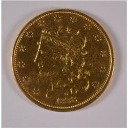 1838-C $5 GOLD, AU+  ULTRA RARE!!